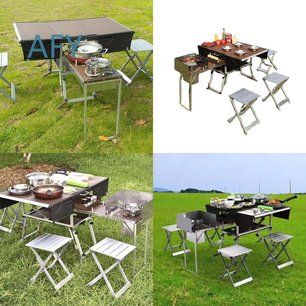 Портативный складной прицеп-ку – обзор и цена Camping Cooking And Dining Set